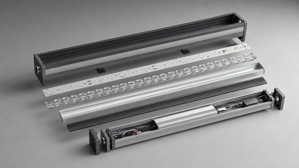 اجزای اصلی وال واشر LED و ساختار داخلی چراغ